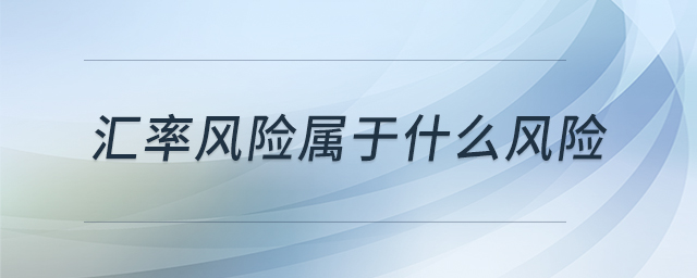 汇率风险属于什么风险 汇率风险属于什么风险