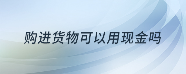 购进货物可以用现金吗 购进货物可以用现金吗