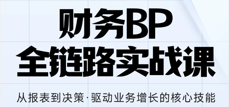 财务BP全链路实战课，助你从报表到决策全面增长核心技能！