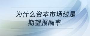 为什么资本市场线是期望报酬率