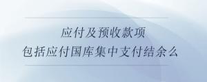 应付及预收款项包括应付国库集中支付结余么