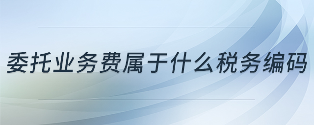 委托业务费属于什么税务编码