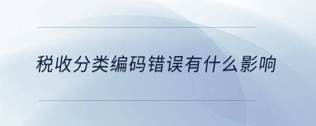 税收分类编码错误有什么影响 税收分类编码错误有什么影响