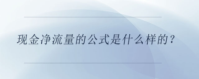 现金净流量的公式是什么样的? 现金净流量的公式是什么样的?