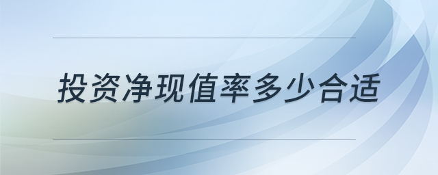 投资净现值率多少合适