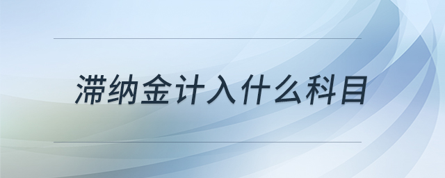 滞纳金计入什么科目 滞纳金计入什么科目