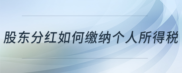 股东分红如何缴纳个人所得税