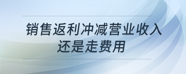 销售返利冲减营业收入还是走费用