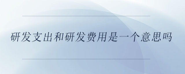 研发支出和研发费用是一个意思吗