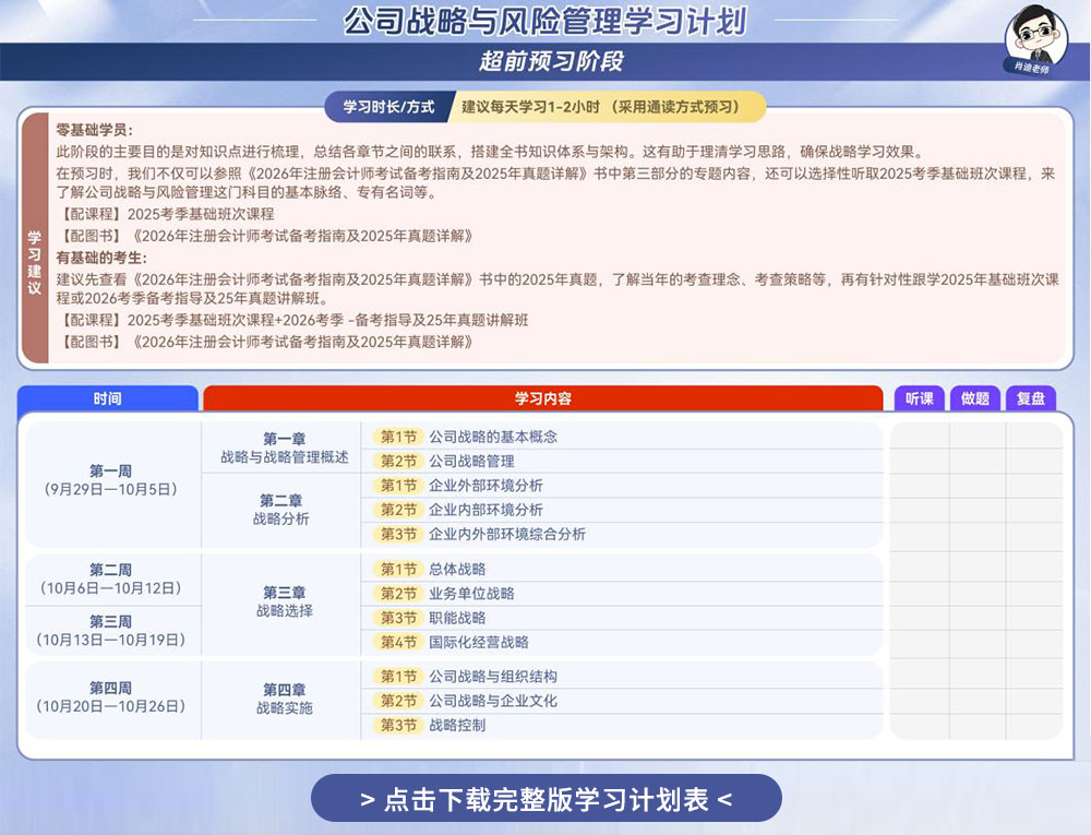 26注会财管学习计划表-张一琳老师_02