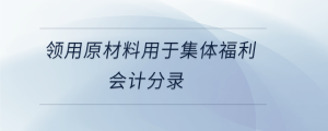 领用原材料用于集体福利会计分录