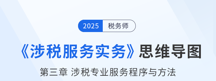 25年税务师《涉税服务实务》章节思维导图——第三章涉税专业服务程序与方法