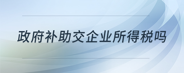 政府补助交企业所得税吗 政府补助交企业所得税吗