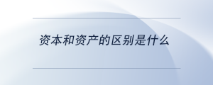 资本和资产的区别是什么